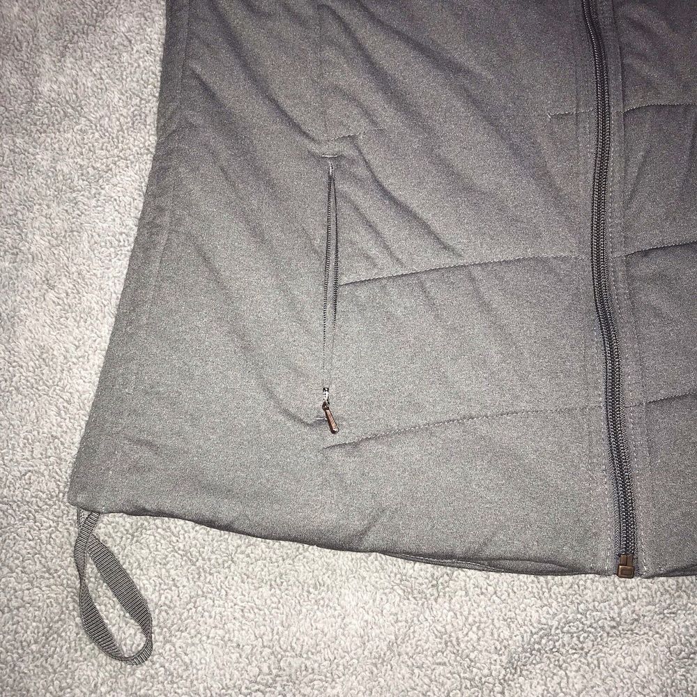 Calia by Carrie Underwood Womens‎ Large Gray Hooded Rutched Zip Puffer Vest - Picture 5 of 12